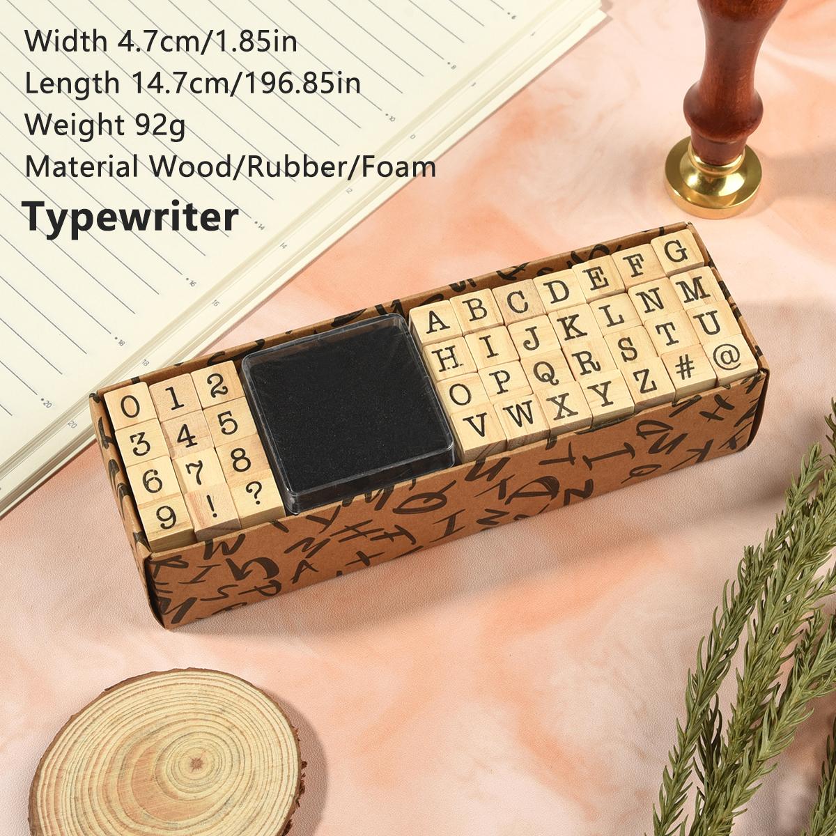 

40Pcs Alphabet Stamps Vintage Wooden Rubber Letter Standard Stamp Set for Craft Card Making Planner Scrapbooking Journals