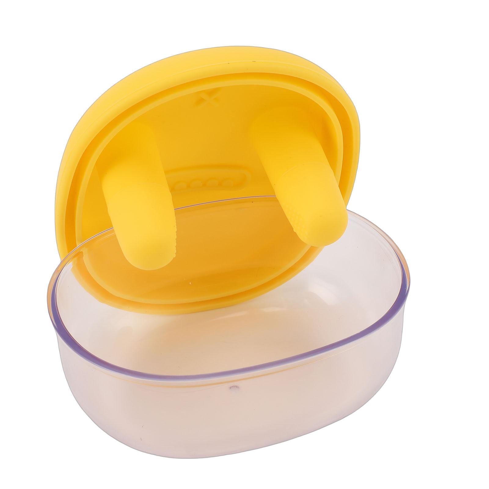 2 in 1 No Mess Snack Container Proof Food Storage Snack Box with Finger Lid Keep Hands Clean Yellow 950₽