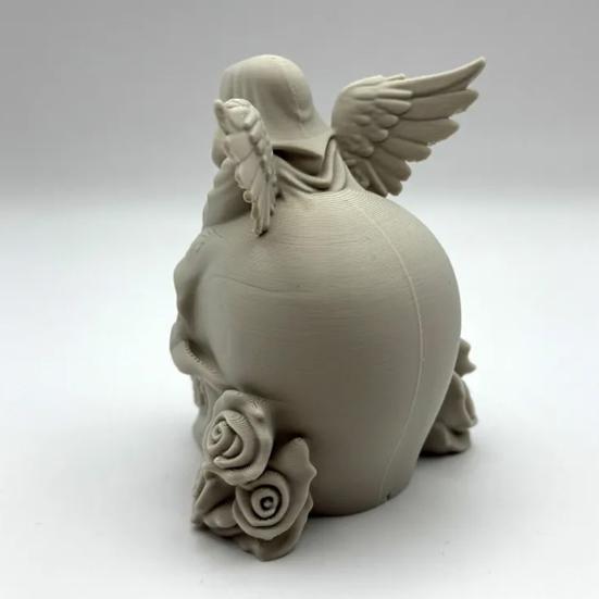 Rose Skull Figurine Demon Angel Wing Skull Statue Sculpture Halloween Holiday Party Home Office Desktop Decoration Ornament