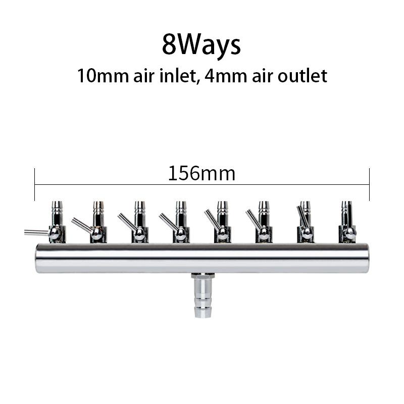2/4/6/8/10/12Ways Stainless Steel Air Flow Splitter Distributor Pump Valves for Aquarium Air Splitter Valve Fish Tank Air Pump