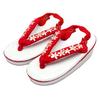 Sandals for for with cherry blossom embroidery and heel for girls [Kyoetsu] Shichigosan, 3-year-olds, fasteners, (11-A red)