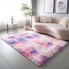 Tie-Dye Plush Carpet 1.3x2FT Living Room Soft Girls Bedroom Bed Blanket Children's Room Decorative Non-Slip Floor Mat