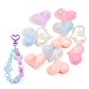 5pcs/lot Colorful Glitter Heart Shape Beads Big Hole Loose Spacer Acrylic Beads For DIY Charms Bracelet Phone Chains Accessories