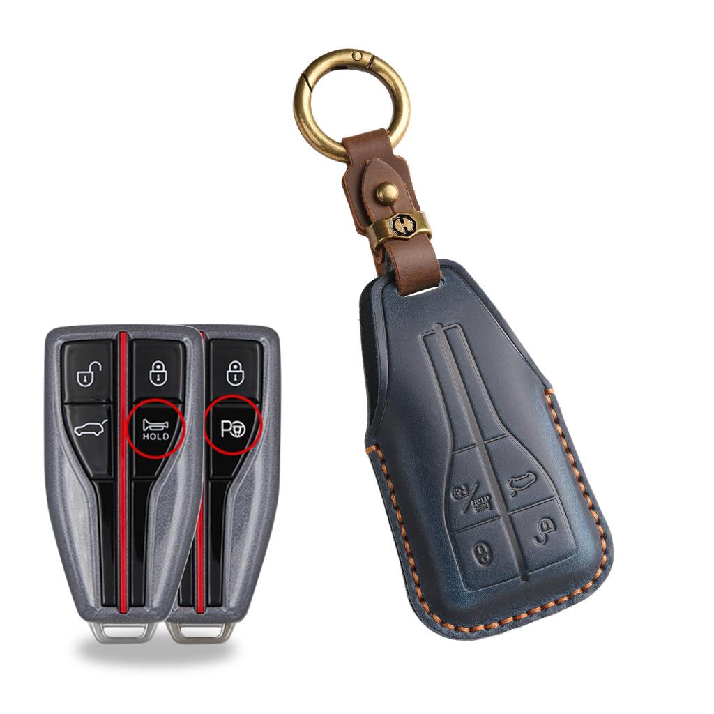 Retro Car Key Cover For Red Flag Key Bag H5 H7 H9 Hs7 Hs9 Handmade Leather Key Bag