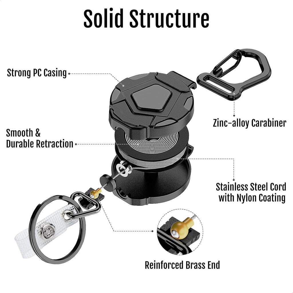 Retractable Keychain Universal Anti Theft Design Outdoor Camping Rope Keyring Portable Key Chain Ring For Keys ID Badge Holder
