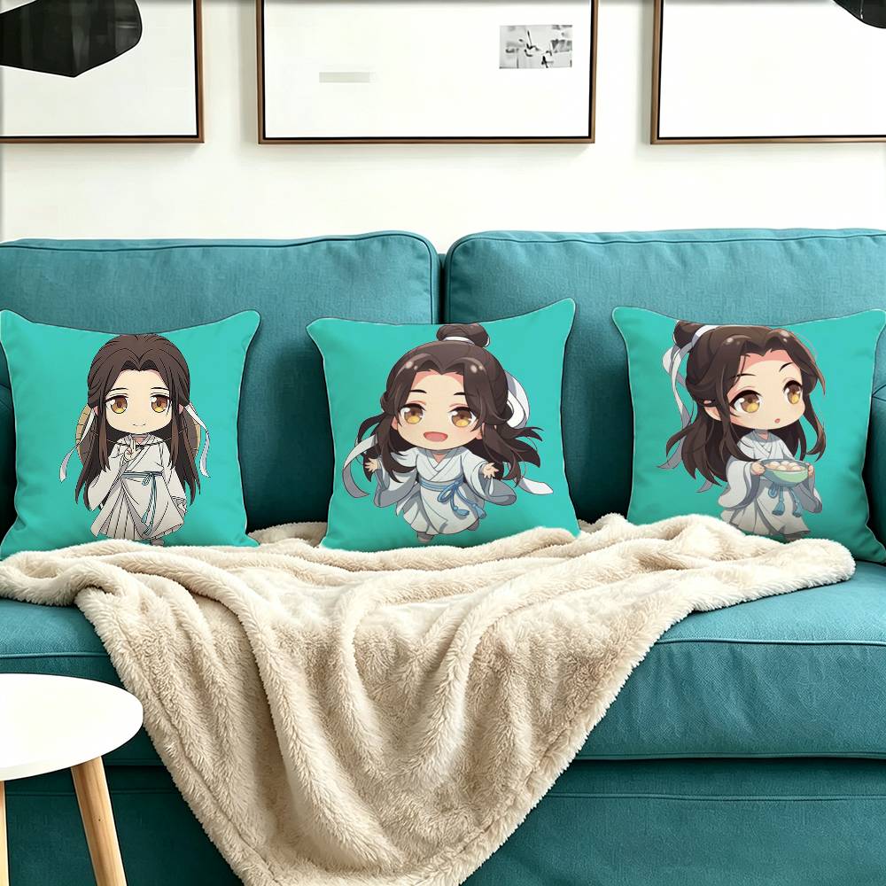 Anime Heaven Official Xie Lian Pillow Case Square Double-Sided Sofa Cushion Cover Bedroom Bedside Pillow