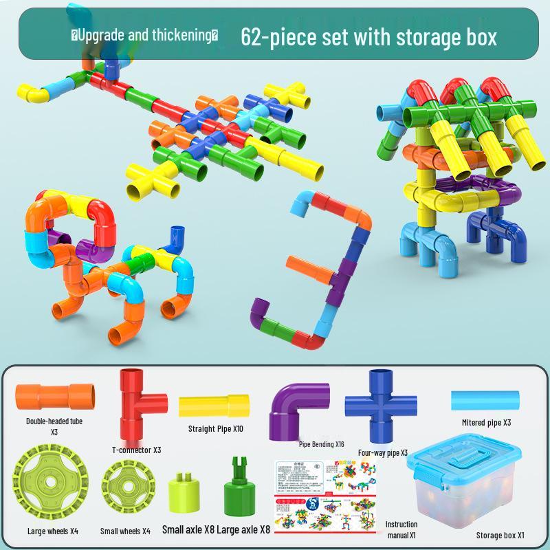 Children s DIY Interlocking Large Water Pipe Building Blocks - Educational Kindergarten Toys