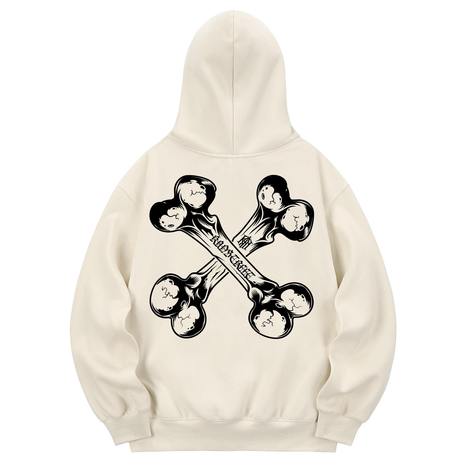 Хан 6312 Kmc0207 Флисовая толстовка с капюшоном X-Skull Кремовая Xl