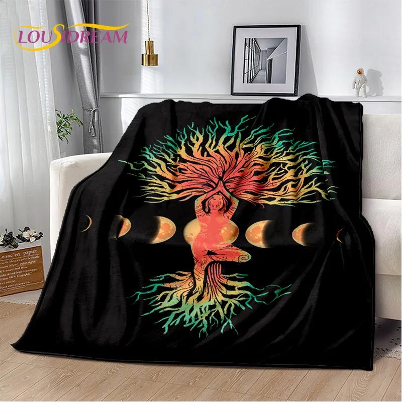 Natural Yoga Zen Meditation Rainbow Chakra Flannel Throw Blanket for Bedroom Sofa Picnic Hiking Kids Cover
