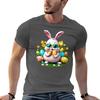 Happy Ester Bunny Funny TShirt Casual Simple Design Short Sleeve Shirt