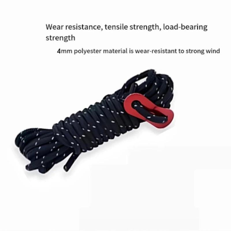 4M Outdoor Camping Reflective Rope Tent Fixed Rope Canopy Windproof Umbrella Rope Adjustable Outdoor Camping Rope