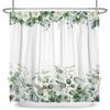 Green Eucalyptus Leaves Shower Curtains Watercolor Floral Waterproof Morden Bathroom Bathtub Curtain Room Decor With Hooks