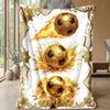 Golden Soccer Celebration Theme blanket Lightweight Warm Flannel Blanket Decorative Throw Blanket for Home Decoration