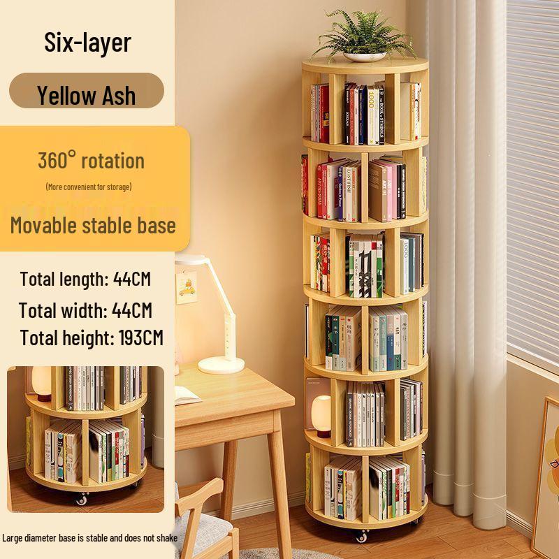 360° Rotating Children's Corner Bookshelf: Floor-standing & Wall-mounted Storage Rack