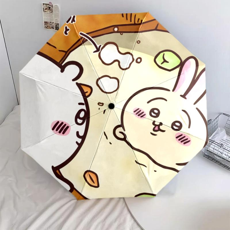 Chiikawa pattern, automatic folding umbrella, portable and foldable design, 8 ribs, a Christmas or birthday gift.