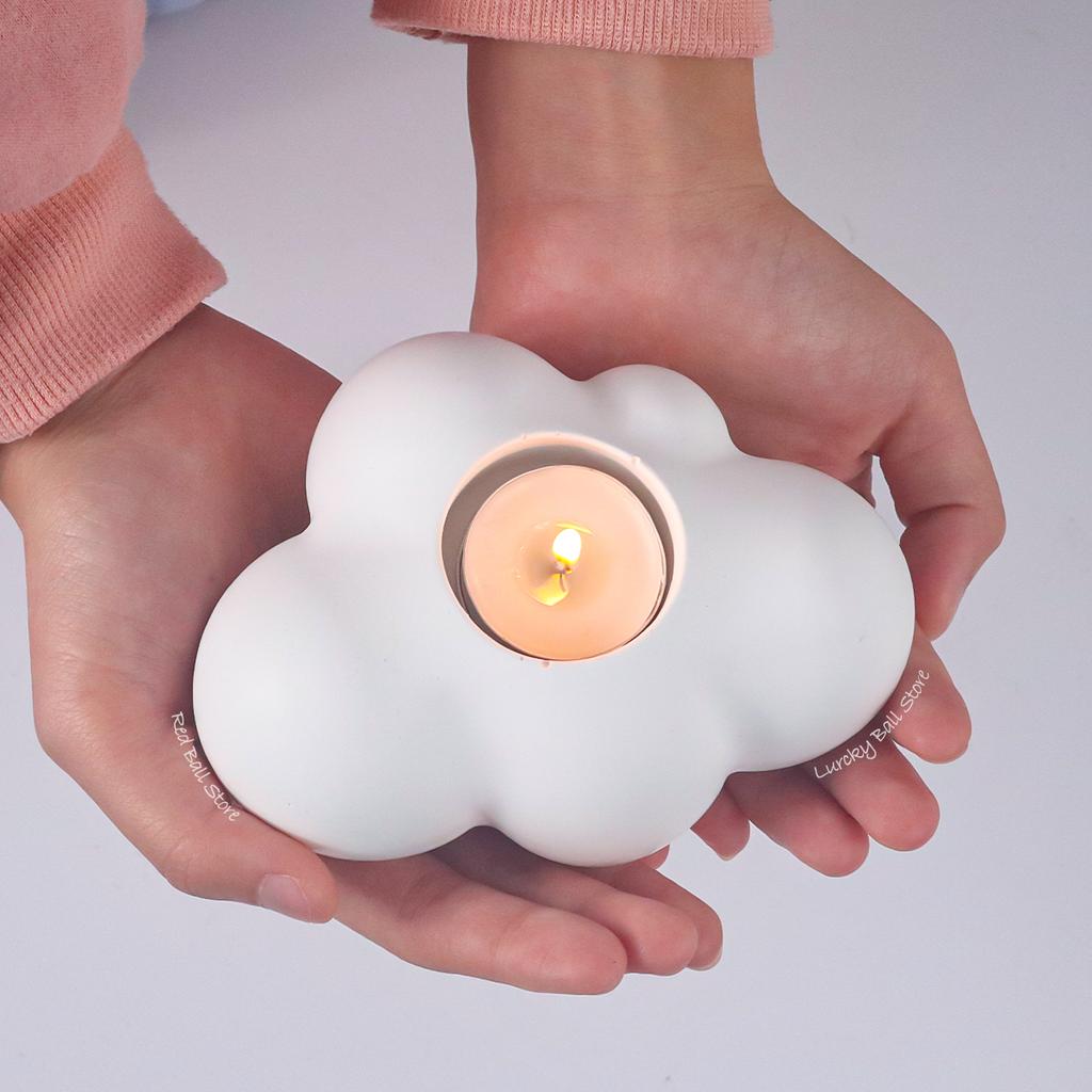 Large Cloud Candlestick Silicone Mold Cloud Tray Resin Making Mould DIY Concrete Storage Plate Candle Making Supplies Home Decor