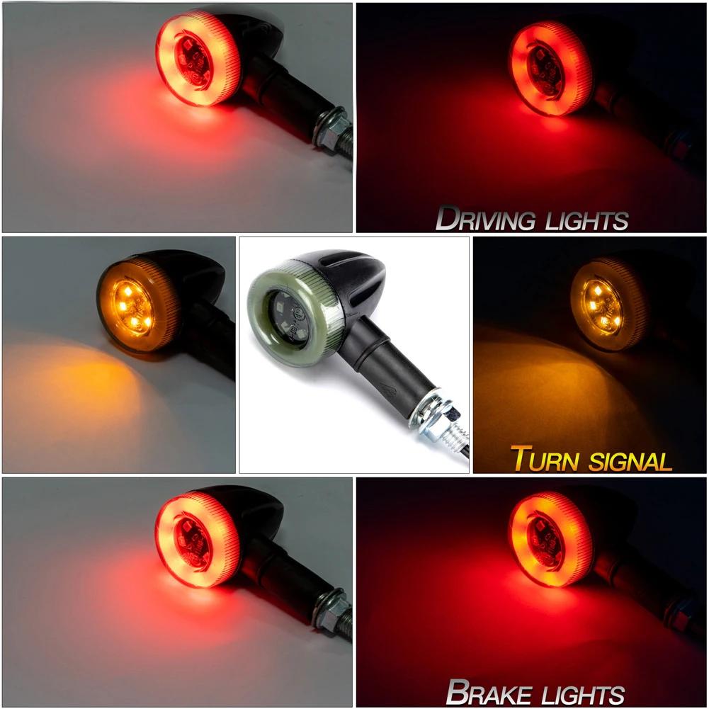 1PC Motorcycle Turn Signal Lights Flowing Turn Signal Lights LED Turn Signal Warning Indicators Blinker Amber Light Scooter