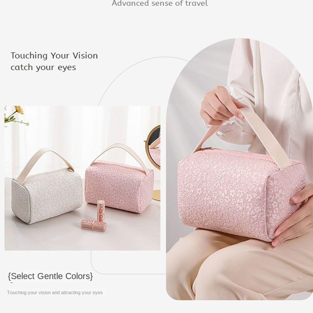 Zipper Cosmetic Storage Bag Candy Color Wpmen Toiletries Bag Floral   Makeup Bag  Women