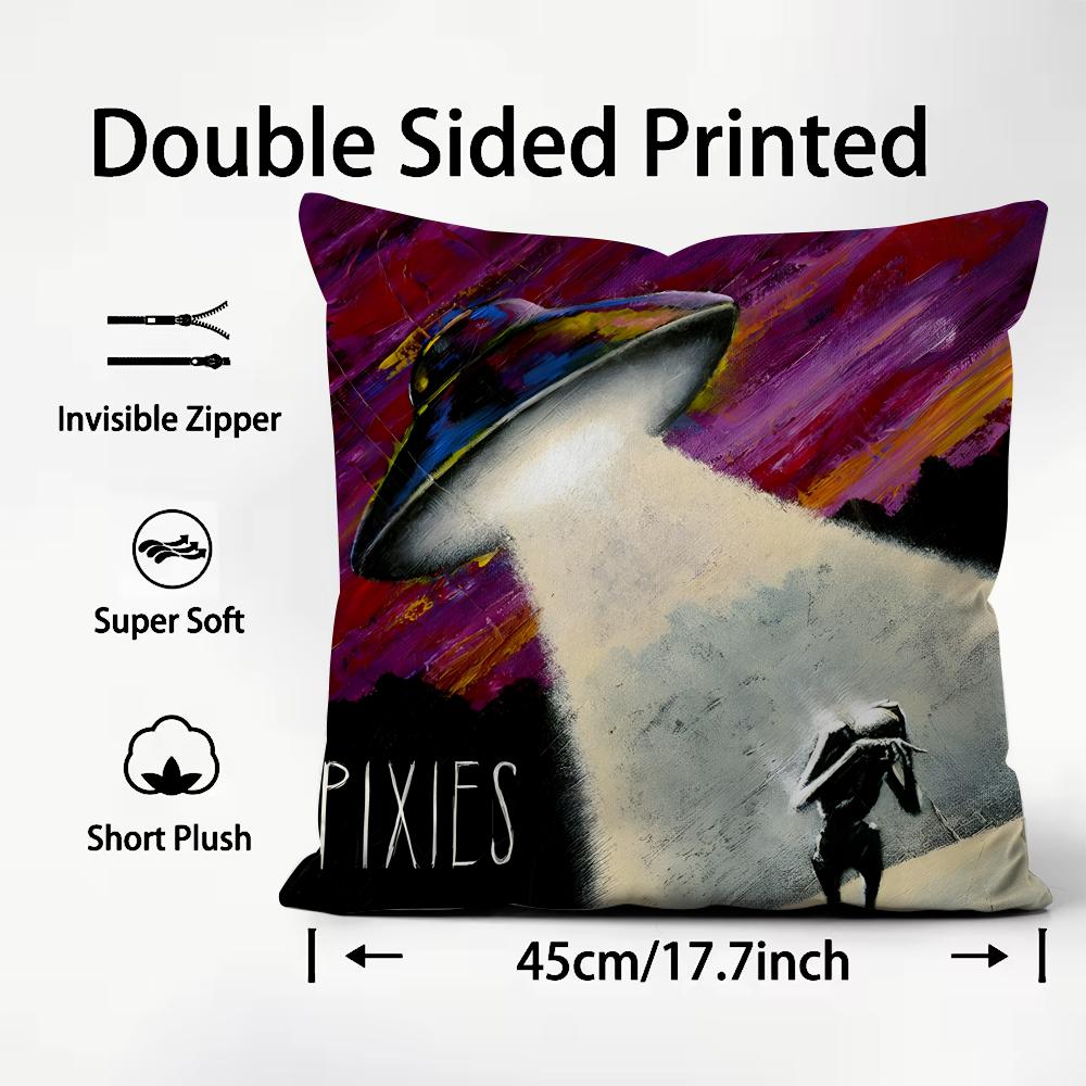 Band P-Pixies Cushion Cover Premium Comfort Reversible Pillow Cover - Dual - Use Design for Home & Car