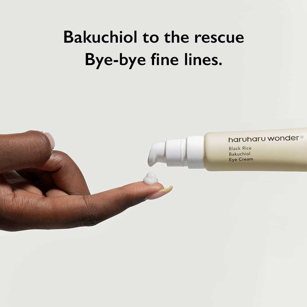 Haruharu Wonder Black Rice Bakuchiol Eye Cream oz 20ml Natural Retinol Alternative 0.67 fl. / Anti-Wrinkle, Cruelty-Free, EWG-Green