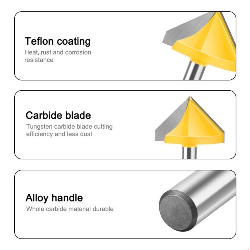 Efficient 8mm Shank V Flute Router Bit End Mill With 60 To 150 Degree Options for Profession Woodworking Project