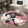 Japanese Geisha, Chair mat Round Rug Office carpet, Machine Washable, Non slip, Suitable for Living Rooms, Bedrooms