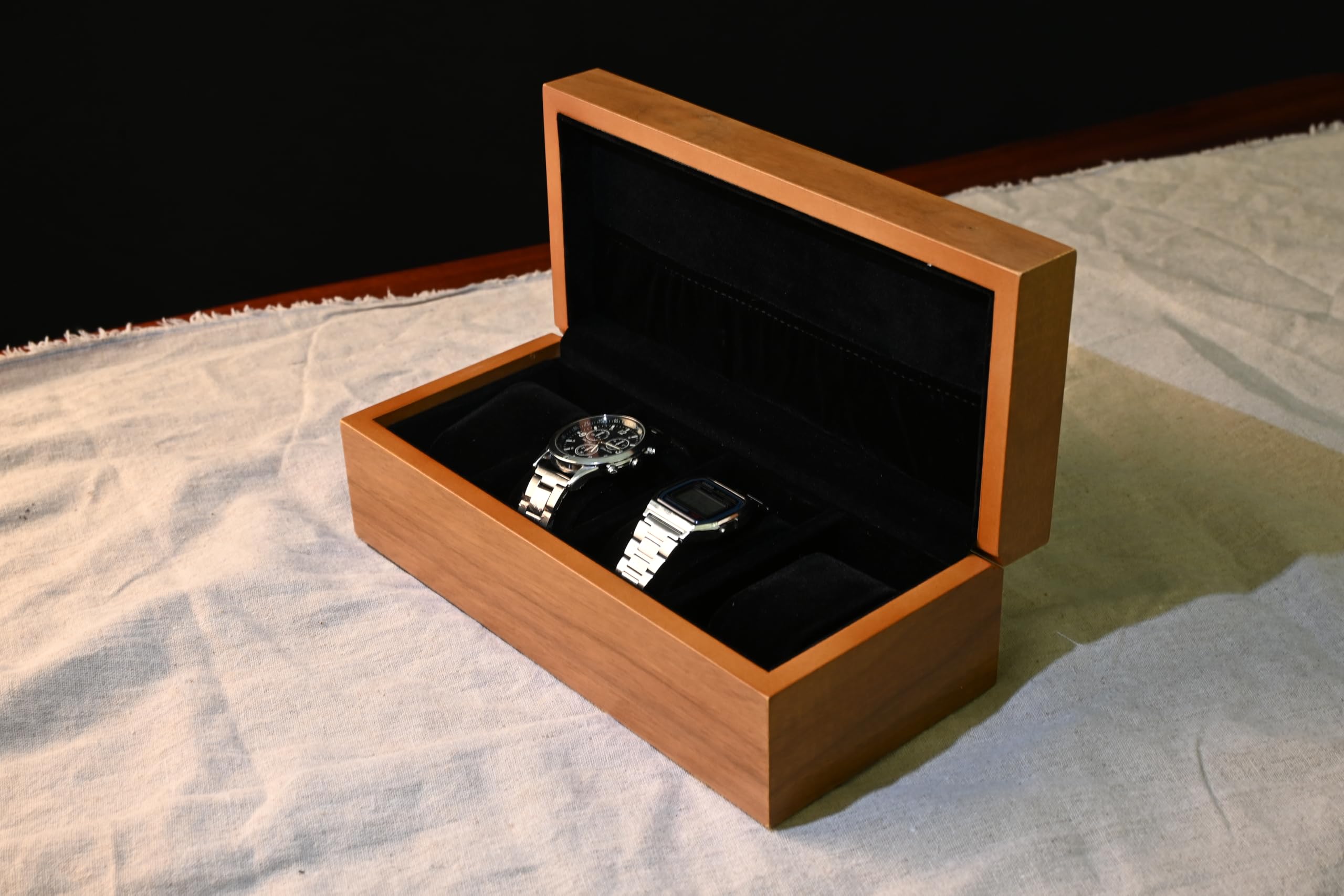 

Watch Case Wooden Watch Storage Case Luxury Watch Box Father s Day Respect for the Aged Day Birthday Gift (Stores 4 Watches)