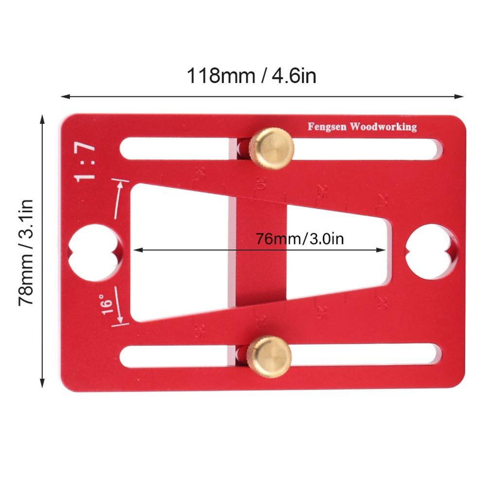 Adjustable Design Dovetail Guide Template Brass Material Aluminum Alloy Woodworking Scriber Gauge Etched Scale