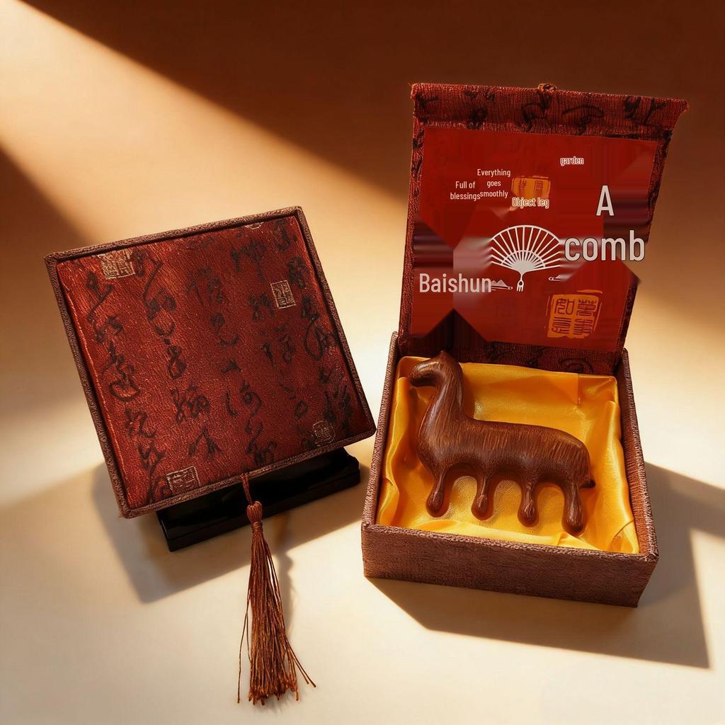 Chinese Sandalwood Comb Gift Set: Elegant Teacher's Birthday Souvenir for Girls