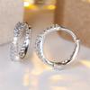 White Zircon Small Stone Crossed Hoop Earrings For Women Vintage Gold Silver Color Wedding  Versatile Accessory