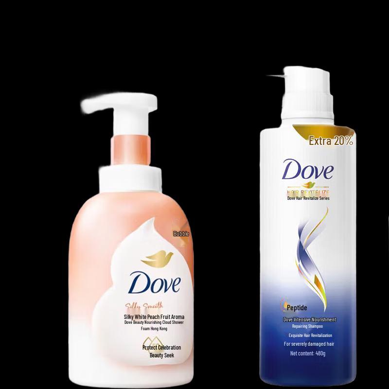

Dove White Peach Body Wash & Intensive Repair Shampoo Set