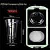 PET Disposable Milk Tea Cup with Lid & Straw - 98mm Caliber, Thickened Plastic for Fruit Tea or Coffee Takeaway