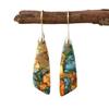 Luxury new bohemian natural stone pendant earrings earrings European and American popular retro jewelry jewelry