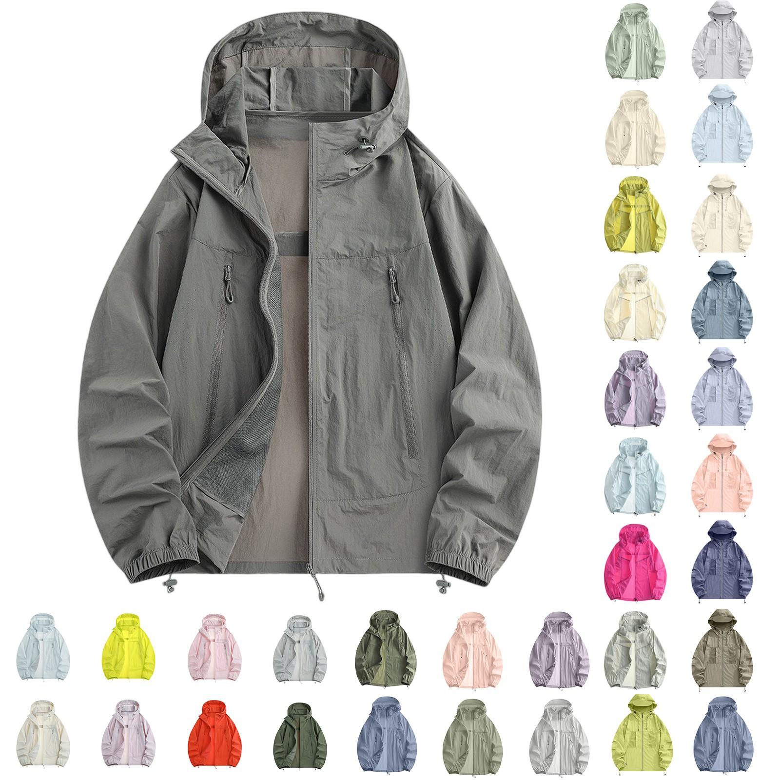 

Lightweight Hooded Jacket For Couples Fashion Sunscreen Full Zipper Breathable Comfy Hoodies Coat Outdoor Sport Outwear XL жовтий