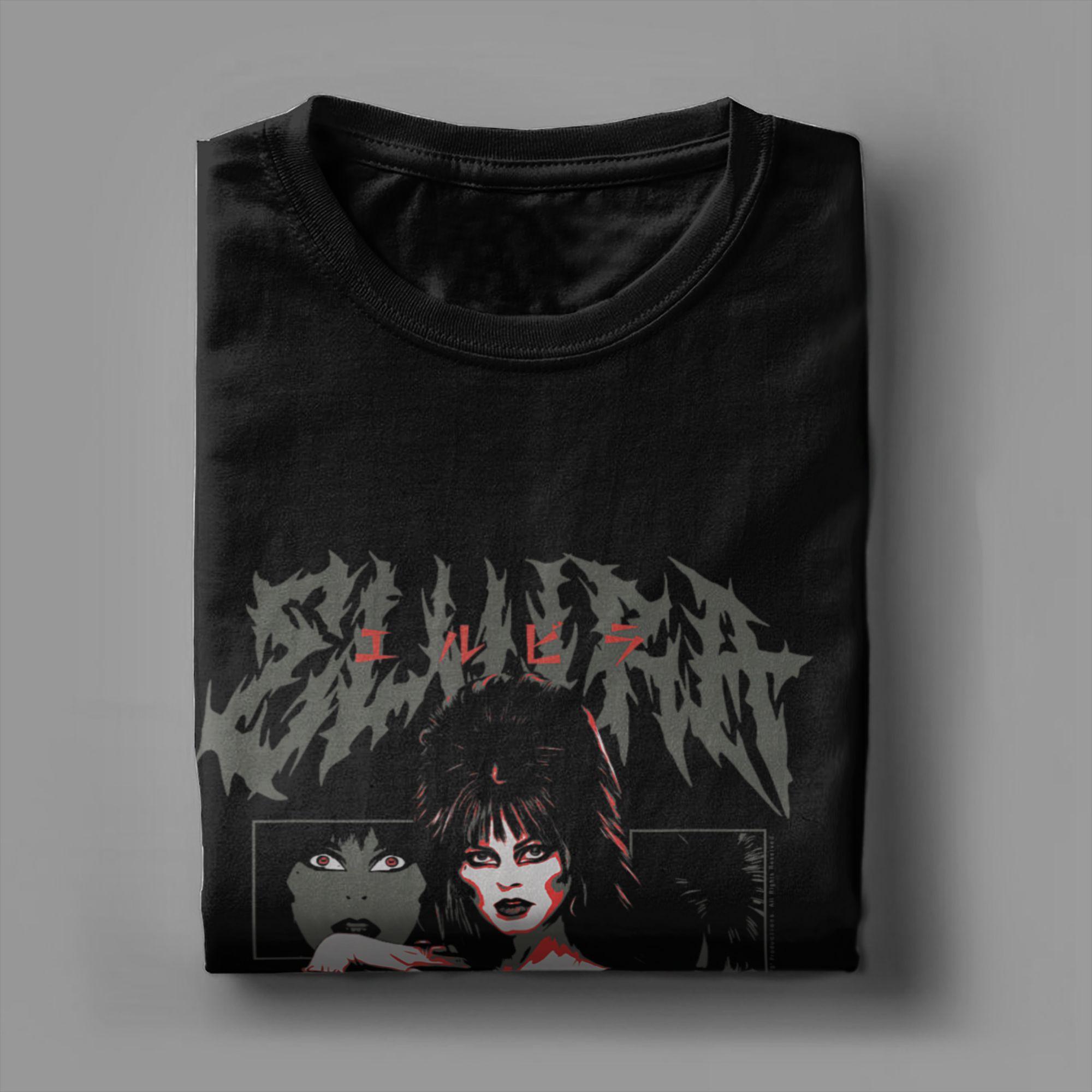 

E-Elviras T-Shirt Men Mistress of The Dark Novelty 100% Cotton Tee Shirt Round Neck Short Sleeve T Shirt Plus Size Tops - Men... 5XL різнокольоровий