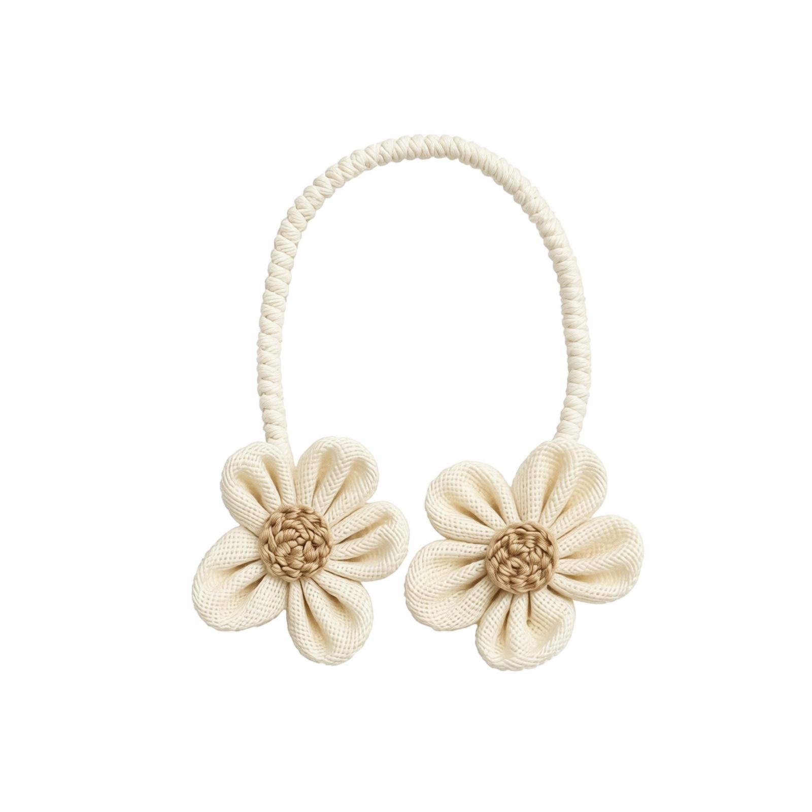Curtain Tiebacks Flower Design Window Drapery Holdbacks Decorative Rope Style for Home Window Treatment Accessories One Size