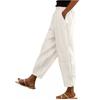 Women Elastic High Waist Pant Casual Fit Wide Leg Long Pants Trousers With Pockets