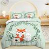 3D Cartoon Fox Pattern Bedding Set Home Decoration Duvet Bedding Gift for Children and Teenagers