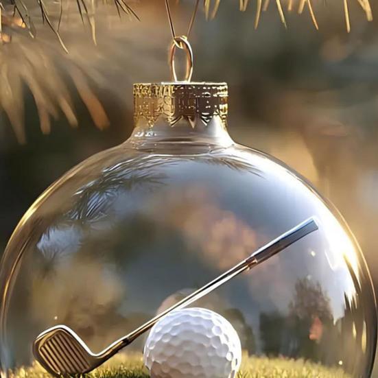 Vtipné 3D ozdoby na vánoční stromek ve tvaru sportovních míčů, mikroscéna, sportovní sváteční ozdoba, čirá koule