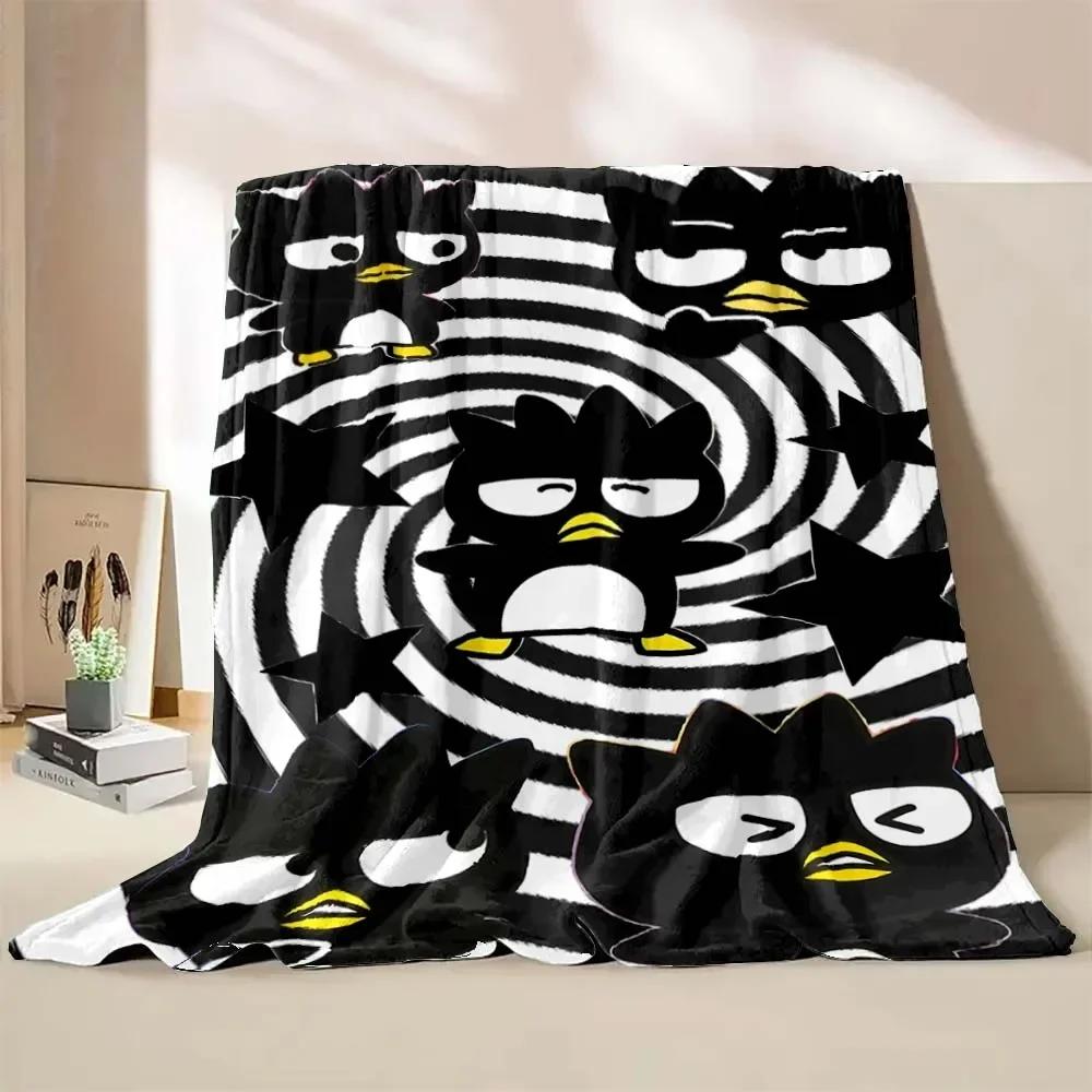 

Bad Badtz Maru Black Blanket 4 Season Soft Fluffy Throw King Size Blanket Adult Sofa Bed Blanket Cover Travel Throw Gift#(4) 75X95CM