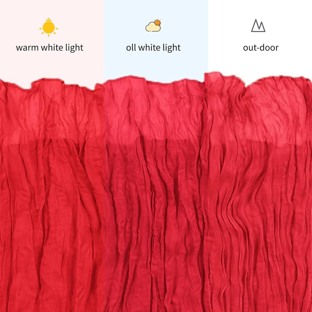 3 Pack Red Cheesecloth Table Runner, 17 x 108 inch, Semi Sheer Boho Cheese Cloth Fabric Table Runner Bulk for Wedding, Birthday, Party, Holiday, Home
