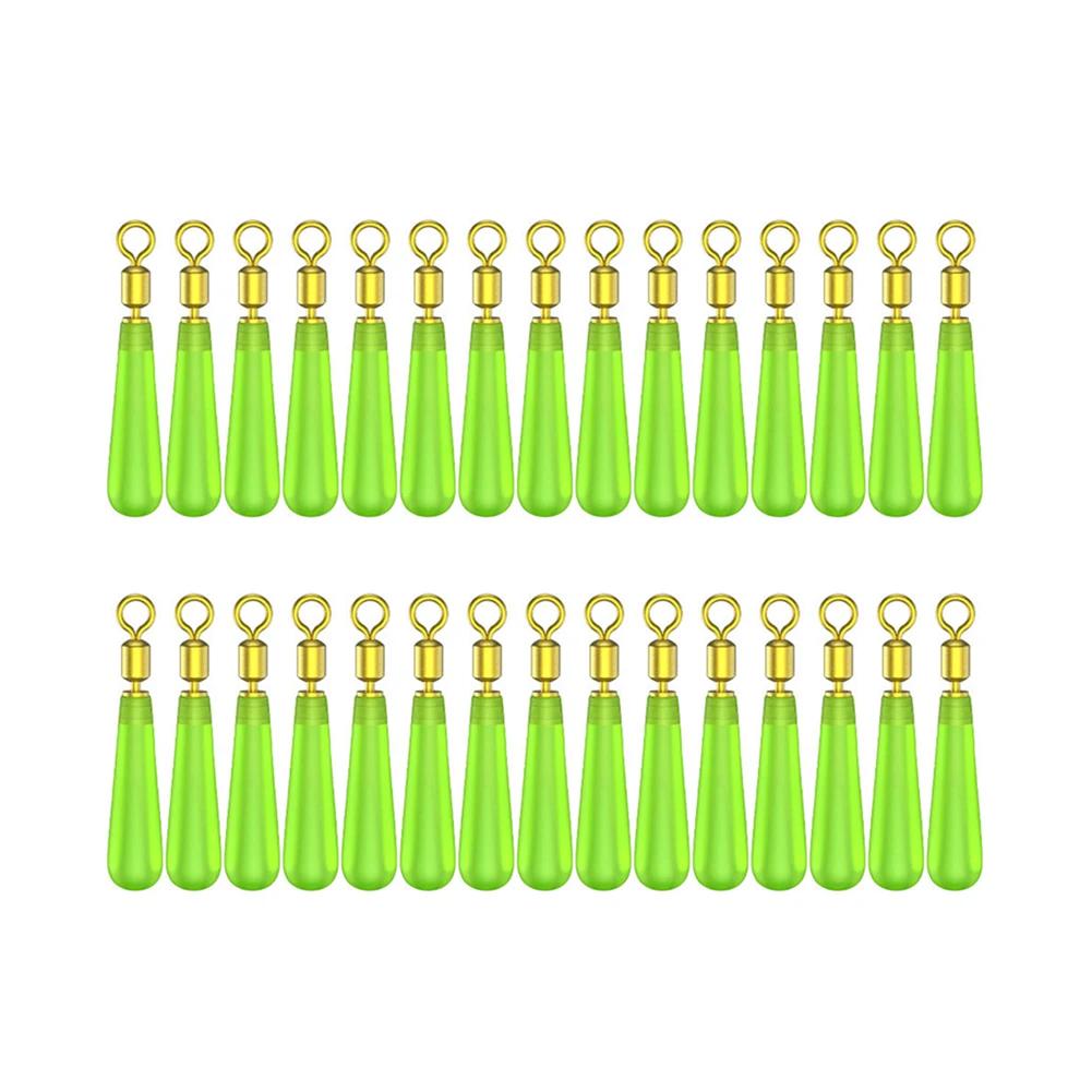 

30Pcs Rotating Drift Float Silicone Fast Sub Wire Double Rotating Rings Rotation Buoy Copper Head Seat Fishing Tools Gadget Large зелёный