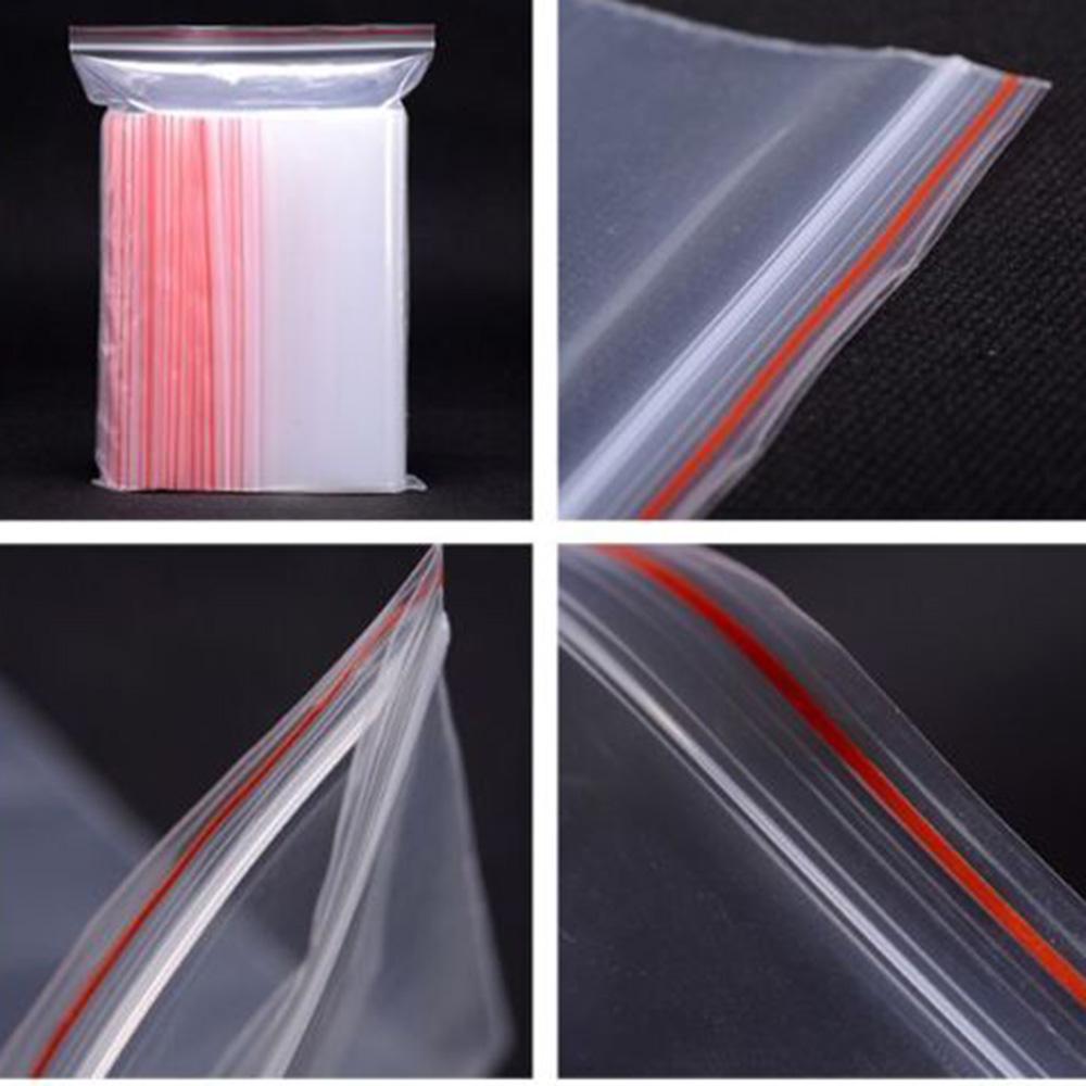 100pcs/pack Small Zip Lock Plastic Bag Reclosable Transparent Bag Shoe Bag Vacuum Bag Poly Clear Bags Thickness 0.05mm KTY