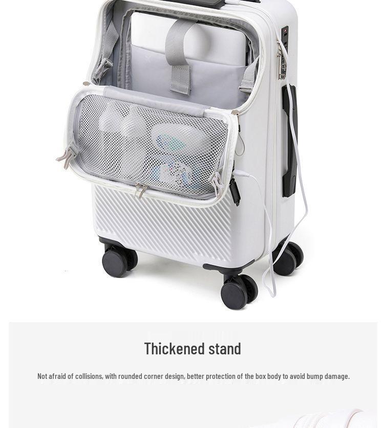 Front Opening Password Carry-On Suitcase for Female Students - Stylish and High-Value