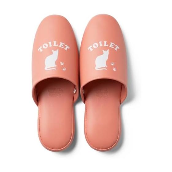 Nippon Slippers Toilet Slippers Cat Pattern Vinyl Slippers Antibacterial