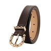 Womens Slim Alloy Pin Buckle Belt Jeans Trousers Casual Office Wear Adjustable Faux Leather Waistband