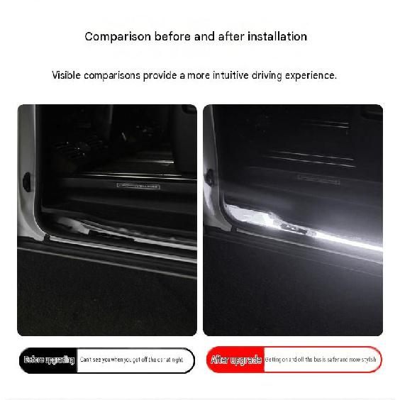 Car Sliding Door Welcome Light for Toyota Alphard Vellfire 30 Series White Door Ground Light Courtesy Lamp Middle Door Lighting Neon Lights 4