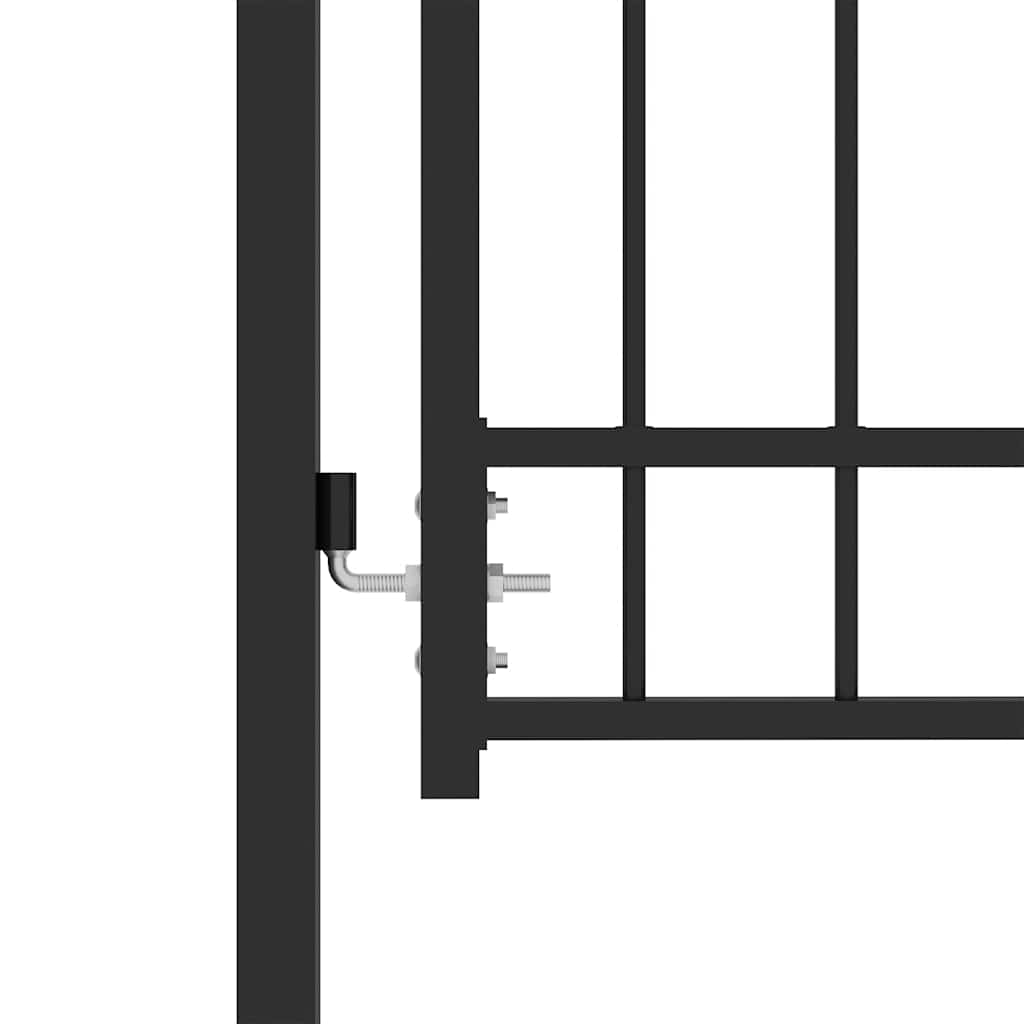 Vidaxl Garden Gate With Spikes, Steel, 100X100 Cm, Black