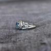 Genuine London Blue Topaz Round Cut Vintage inspired Ring , Topaz Engagement & Wedding Ring, Sterling Silver Ring Anniversary Ring
