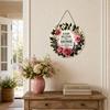 Gott Segne Dieses Haus Holzschild für Tür, Runde Florale Wanddekoration, Christliches Glaubens-Segensschild, Warme Willkommens-Veranda-Hängedekoration, Bedeutungsvolle Einweihungsfeier